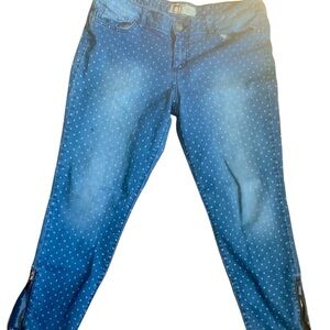 LEI Blue Ankle Jeans with Polka Dots